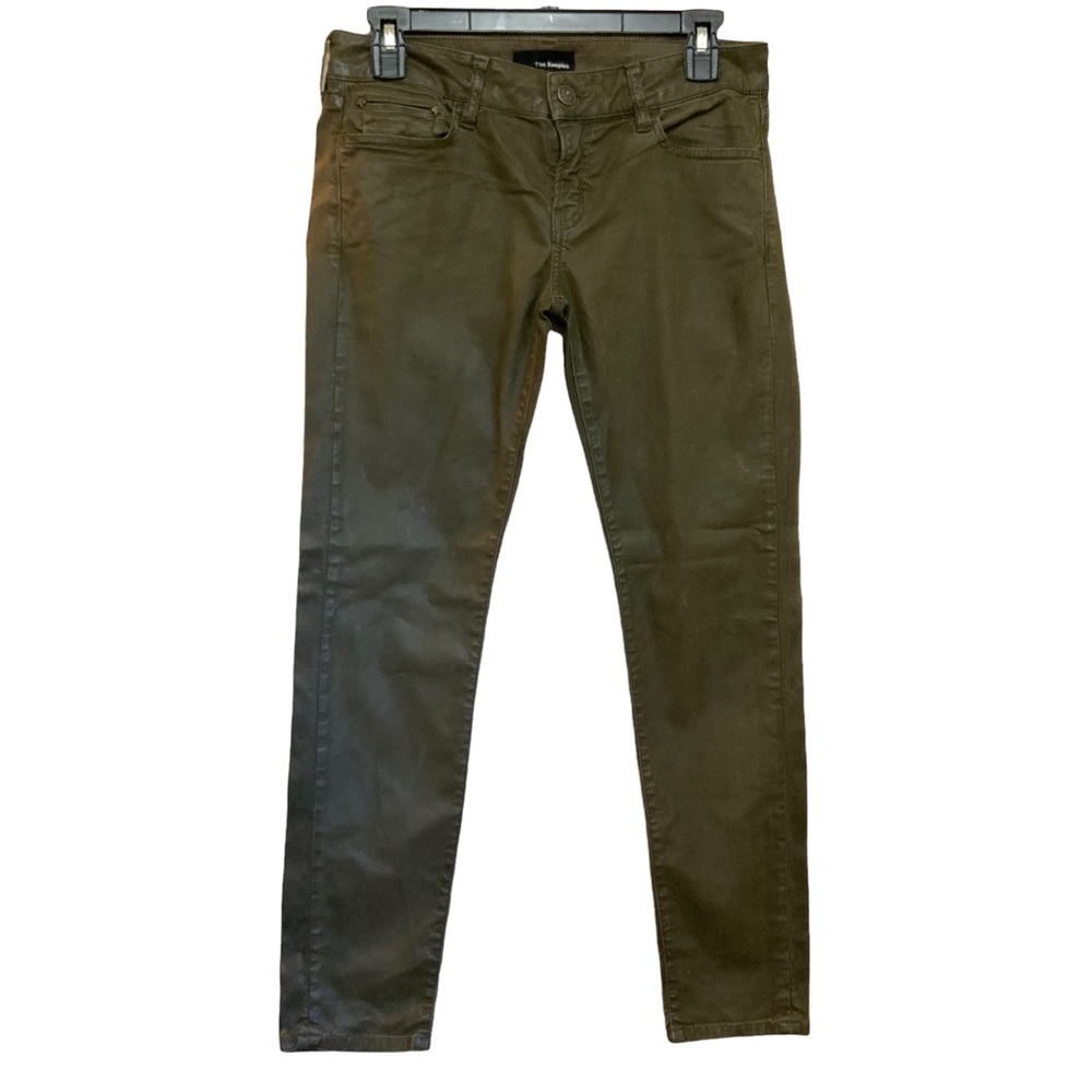 The Kooples Khaki Leather Effect Coated Jeans Ankle Length sz 28 - Picture 2 of 9